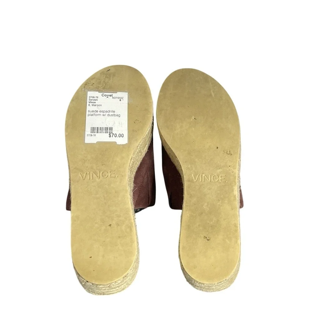 VINCE Solana Suede Espadrilles Sandal Wedge‎ - NEW Size 6 - Cottagecore